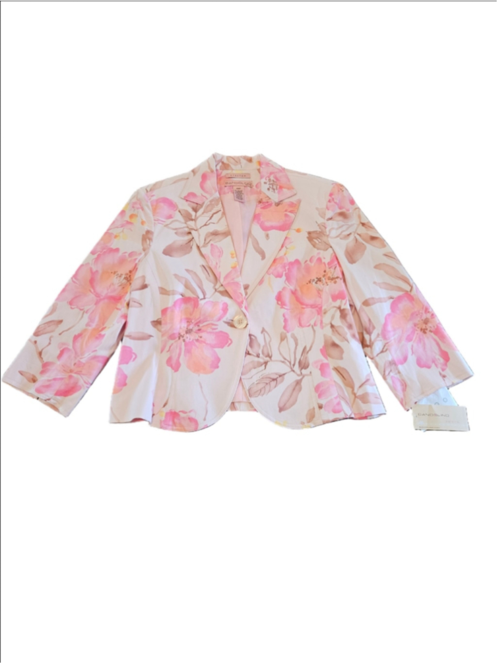 Women's Bandolino NWT Floral Blazer Jacket Pink Size 16P
